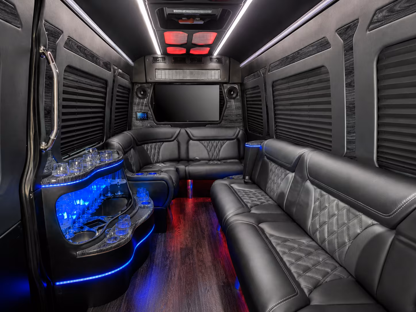 newport news 50 passenger party bus inside
